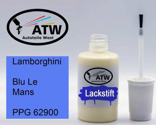 Lamborghini, Blu Le Mans, PPG 62900: 20ml Lackstift, von ATW Autoteile West.